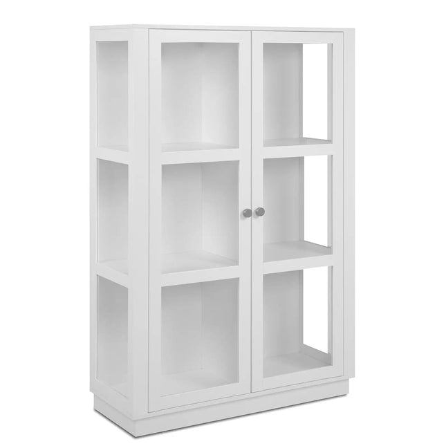 ARLA – valkoinen vitriinikaappi 100×40×150 cm - KalusteDuo_Huonekaluliike_Vitriini