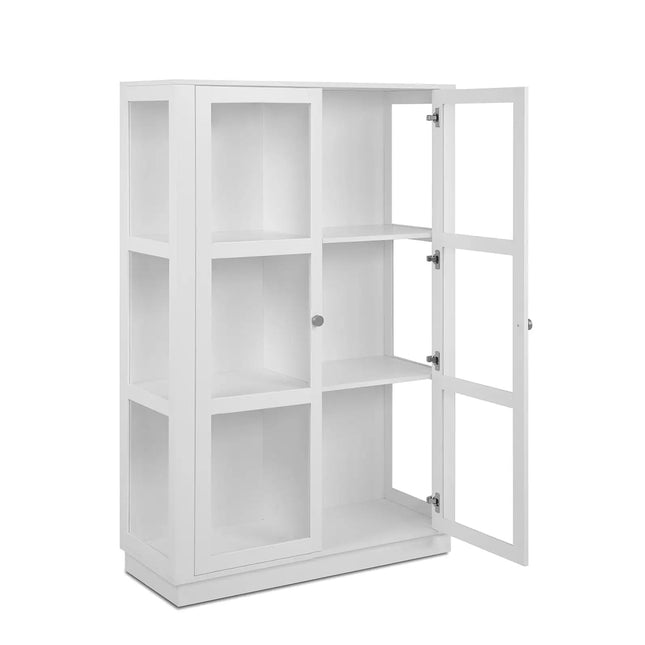 ARLA – valkoinen vitriinikaappi 100×40×150 cm - KalusteDuo_Huonekaluliike_Vitriini