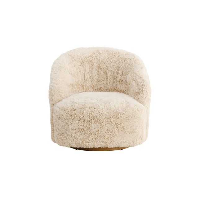 Astru nojatuoli - metalli puunvärinen/ beige tekoturkis - KalusteDuo_Huonekaluliike_Nojatuoli