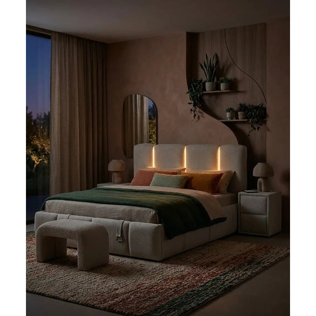 Aurelia sänky - led valoilla ja säilytystilalla 160 - 180x200 cm - KalusteDuo_Huonekaluliike_Sänky