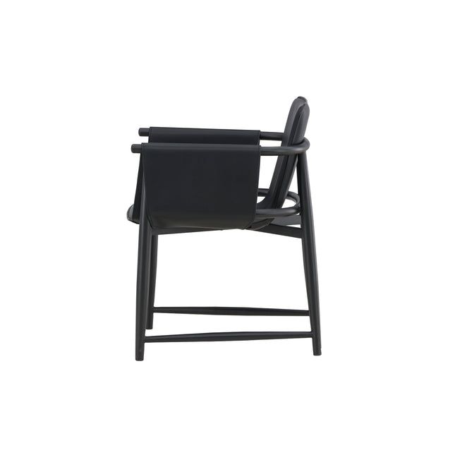 Bjäre nojatuoli 60x61x78 cm - metallirunko / musta PU - KalusteDuo_Huonekaluliike_Tuoli