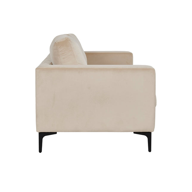 Bolero sohva - 3-istuttava - beige sametti - mustat jalat - KalusteDuo_Huonekaluliike_Sohva