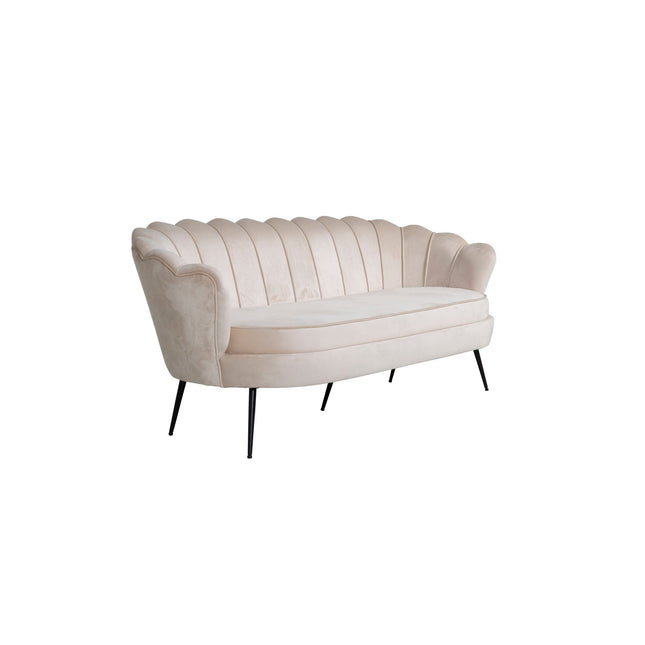 Calais sohva 3-istuttava - beige sametti - mustat jalat - KalusteDuo_Huonekaluliike_Sohva