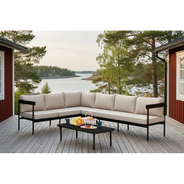 Calma Lounge kulmasohva - musta tai vihreä runko - KalusteDuo_Huonekaluliike_kulmasohva ulos