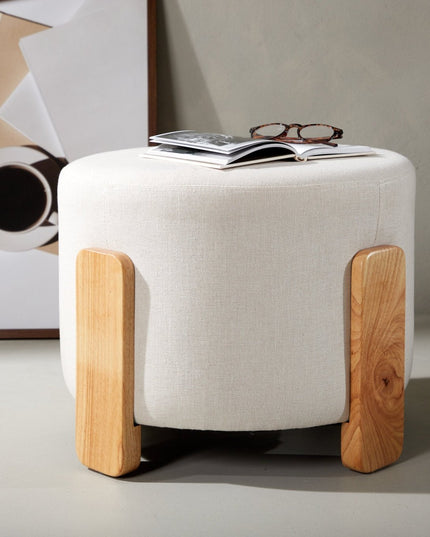 Coffey rahi/pouf - luonnonvärinen / valkoinen pellava - KalusteDuo_Huonekaluliike_Rahi