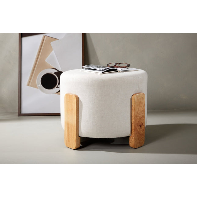 Coffey rahi/pouf - luonnonvärinen / valkoinen pellava - KalusteDuo_Huonekaluliike_Rahi