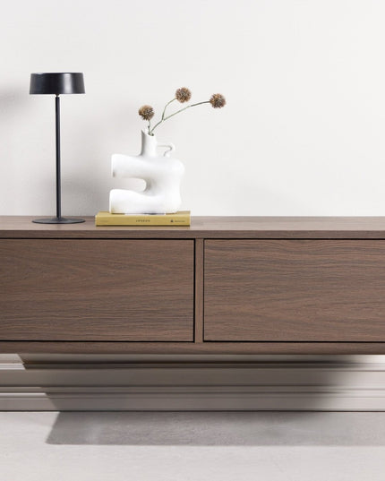 Dragh TV-taso 100x35x28 cm - MDF-runko / mocca 3D-paperi - KalusteDuo_Huonekaluliike_Säilytyskaluste