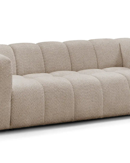 Duffy 3‑istuttava sohva - beige tai valkoinen teddy kangas - KalusteDuo_Huonekaluliike_3 istuttava sohva