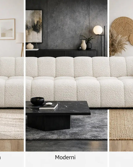 Duffy 3‑istuttava sohva - beige tai valkoinen teddy kangas - KalusteDuo_Huonekaluliike_3 istuttava sohva
