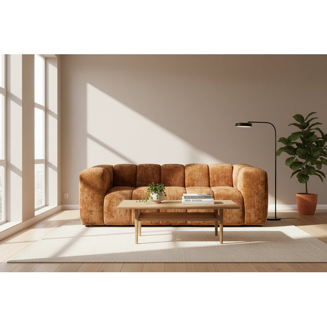Duffy 3‑istuttava sohva - beige tai valkoinen teddy kangas - KalusteDuo_Huonekaluliike_3 istuttava sohva