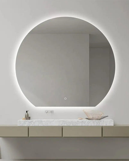 Emma seinäpeili ‑pyöreä seinäpeili LED valaistuksella - KalusteDuo_Huonekaluliike_Peili