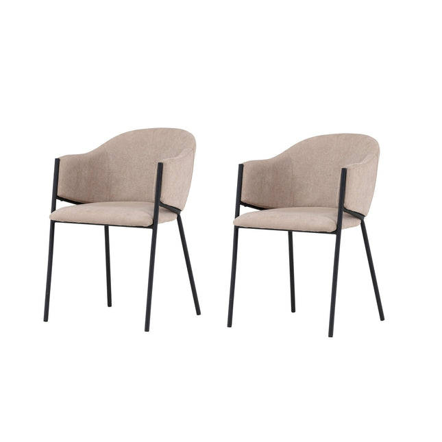 Evelina ruokatuoli 2 kpl - musta / beige - KalusteDuo_Huonekaluliike_Tuoli