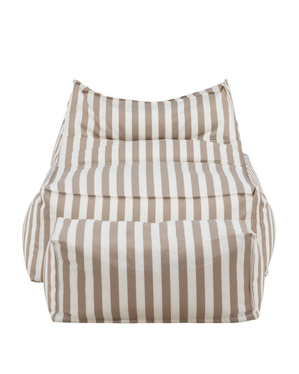 Redang relaxsäck med puff - vit / beige randig