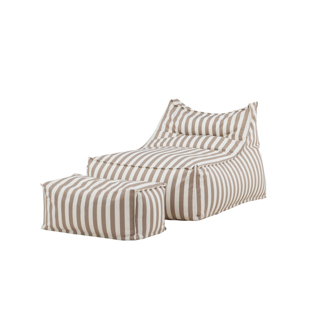 Redang säkkituoli rahilla - valkoinen/ beige raidallinen