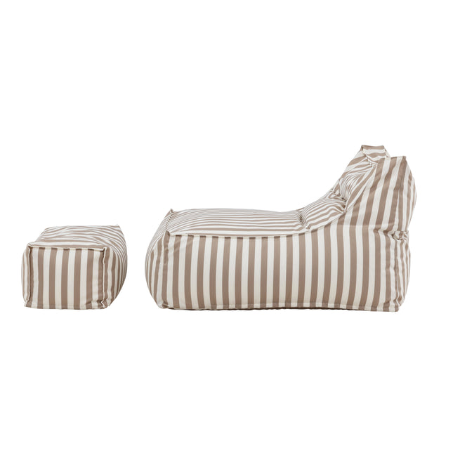 Redang säkkituoli rahilla - valkoinen/ beige raidallinen