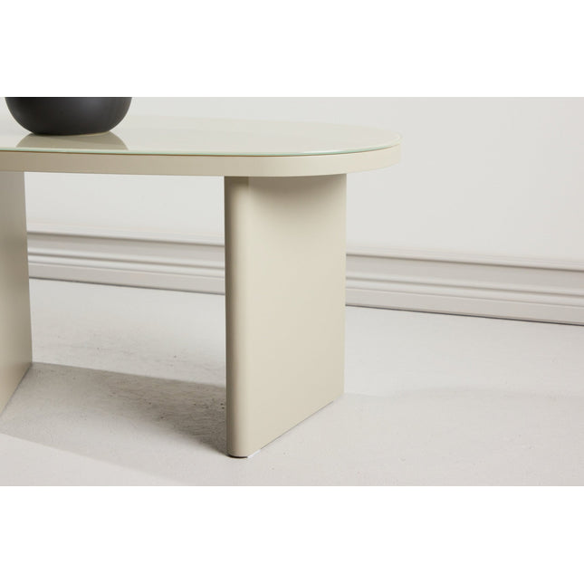 Grönvik sivupöytä 70x45x40 cm - beige MDF/ lasilevy - KalusteDuo_Huonekaluliike_Pöytä