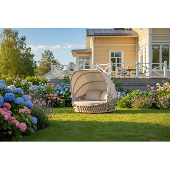 Hug Daybed katoksella – Couture Jardin - greige tai beige - KalusteDuo_Huonekaluliike_daybed