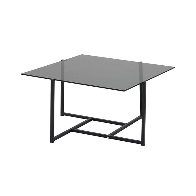 Hybrid sohvapöytä - musta / harmaa savulasi 80*80cm - KalusteDuo_Huonekaluliike_Pöytä