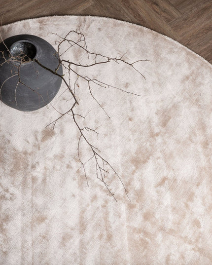 Indra viskoosimatto - ø200cm - beige - KalusteDuo_Huonekaluliike_Matto