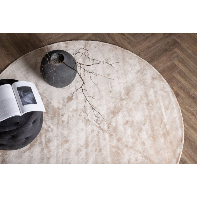 Indra viskoosimatto - ø200cm - beige - KalusteDuo_Huonekaluliike_Matto