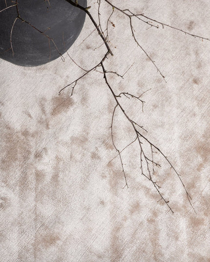 Indra viskoosimatto - ø200cm - beige - KalusteDuo_Huonekaluliike_Matto