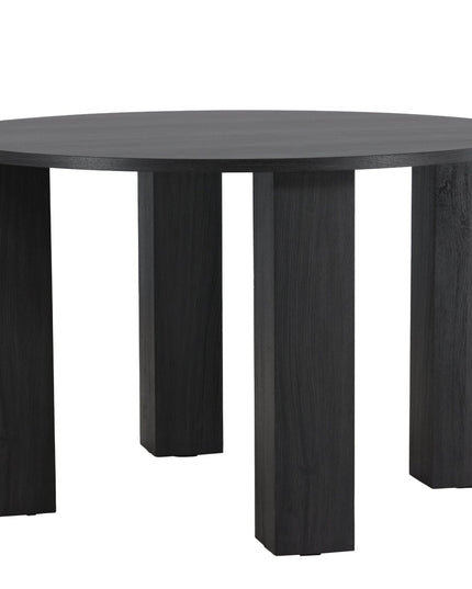 Juno pyöreä ruokapöytä Ф120x75 cm - MDF ja musta 3D-paperi - KalusteDuo_Huonekaluliike_Ruokapöytä