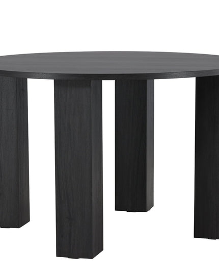Juno pyöreä ruokapöytä Ф120x75 cm - MDF ja musta 3D-paperi - KalusteDuo_Huonekaluliike_Ruokapöytä