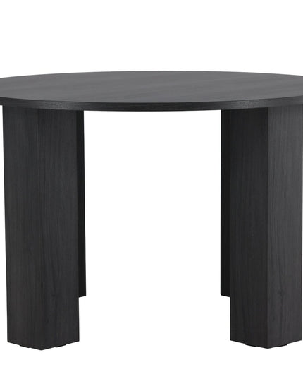 Juno pyöreä ruokapöytä Ф120x75 cm - MDF ja musta 3D-paperi - KalusteDuo_Huonekaluliike_Ruokapöytä