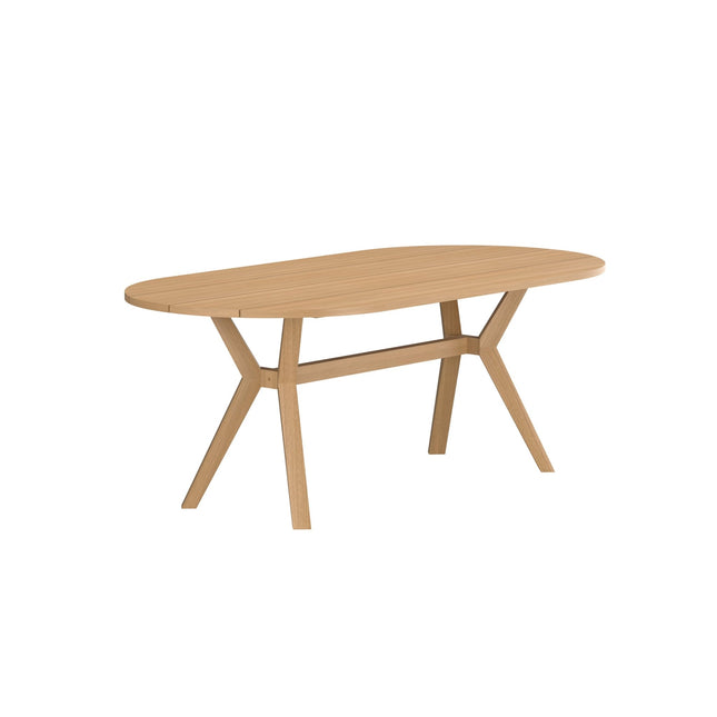 Kenya soikea ruokapöytä 200x100x75 cm - luonnonvärinen tiikki - KalusteDuo_Huonekaluliike_Ruokapöytä ulkokäyttöön