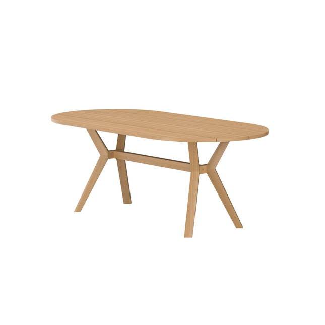Kenya soikea ruokapöytä 200x100x75 cm - luonnonvärinen tiikki - KalusteDuo_Huonekaluliike_Ruokapöytä ulkokäyttöön