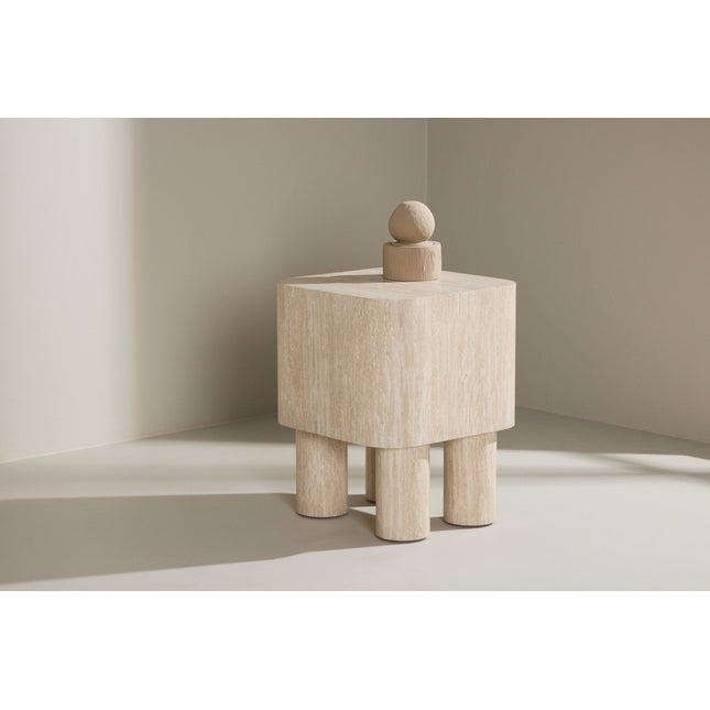 Klirou sivupöytä 40x40x50 - MDF travertiininvärinen - KalusteDuo_Huonekaluliike_Pöytä