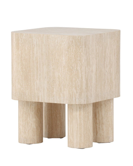 Klirou sivupöytä 40x40x50 - MDF travertiininvärinen - KalusteDuo_Huonekaluliike_Pöytä