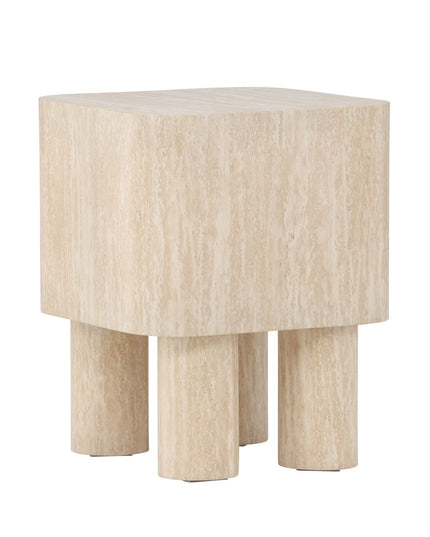 Klirou sivupöytä 40x40x50 - MDF travertiininvärinen - KalusteDuo_Huonekaluliike_Pöytä