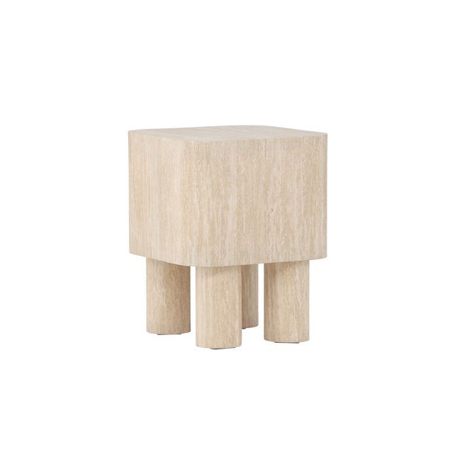 Klirou sivupöytä 40x40x50 - MDF travertiininvärinen - KalusteDuo_Huonekaluliike_Pöytä