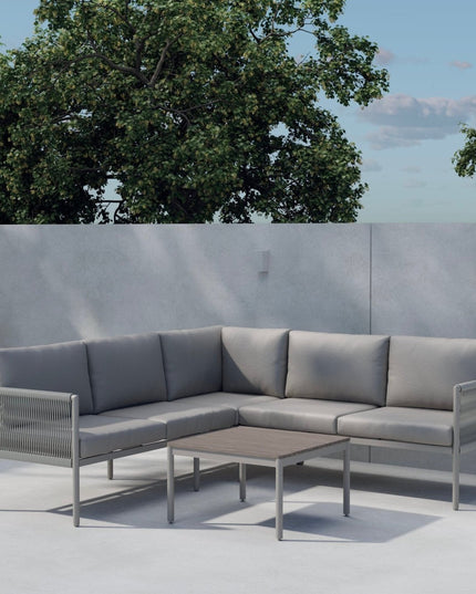 Kos kulmasohvaryhmä - beige / beige polywood - KalusteDuo_Huonekaluliike_Oleskeluryhmä ulkokäyttöön