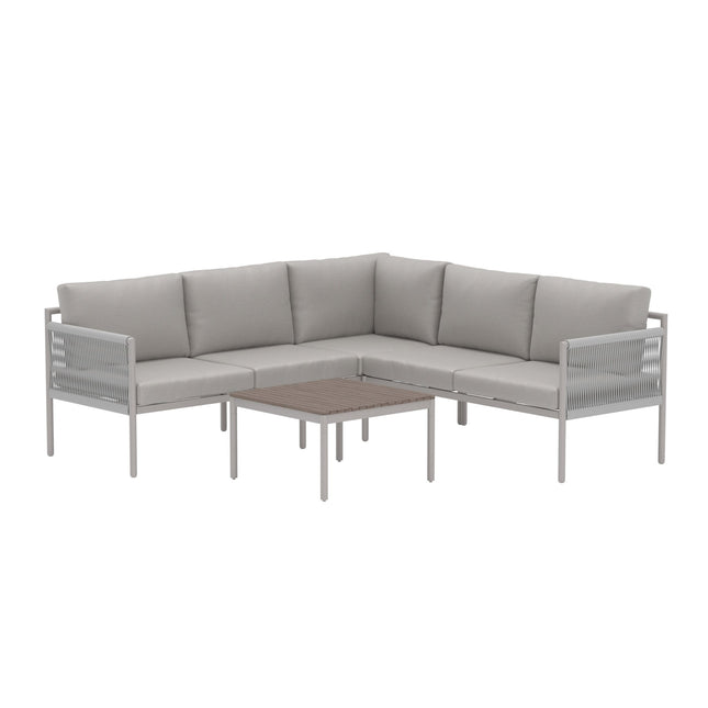 Kos kulmasohvaryhmä - beige / beige polywood - KalusteDuo_Huonekaluliike_Oleskeluryhmä ulkokäyttöön