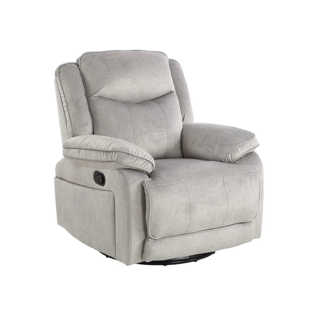Koto recliner‑tuoli – keinuva ja pyörivä nojatuoli, vaaleanharmaa - KalusteDuo_Huonekaluliike_recliner tuoli
