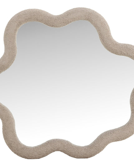 Kungsbacka peili 70x70 cm - MDF ja beige bouclé / kirkas lasi - KalusteDuo_Huonekaluliike_Peili