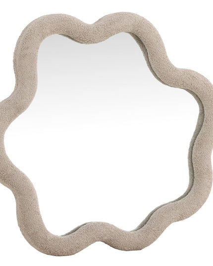 Kungsbacka peili 70x70 cm - MDF ja beige bouclé / kirkas lasi - KalusteDuo_Huonekaluliike_Peili