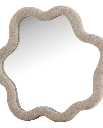 Kungsbacka peili 70x70 cm - MDF ja beige bouclé / kirkas lasi - KalusteDuo_Huonekaluliike_Peili