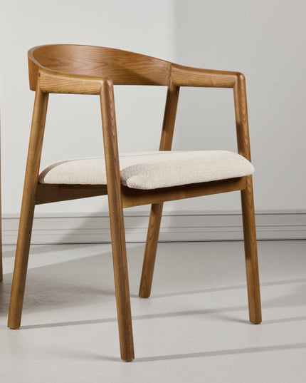 Långön ruokatuoli 2 kpl - ruskea saarni / beige kangas - KalusteDuo_Huonekaluliike_Tuoli