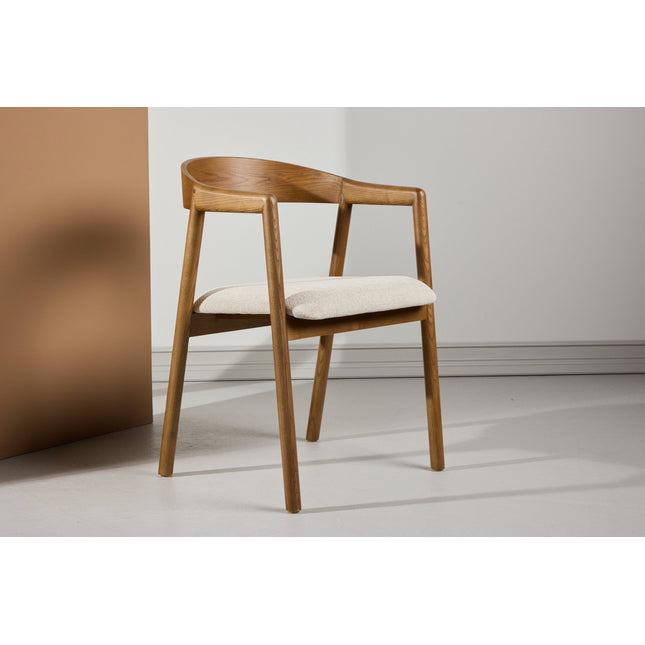 Långön ruokatuoli 2 kpl - ruskea saarni / beige kangas - KalusteDuo_Huonekaluliike_Tuoli