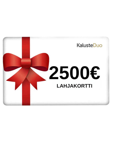 Lahjakortti 2500€ - KalusteDuo_Huonekaluliike_lahjakortti