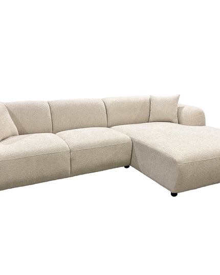 Leia divaanisohva divaani oikealla - beige bouclé - #KalusteDuo_#Huonekaluliike_Sohva