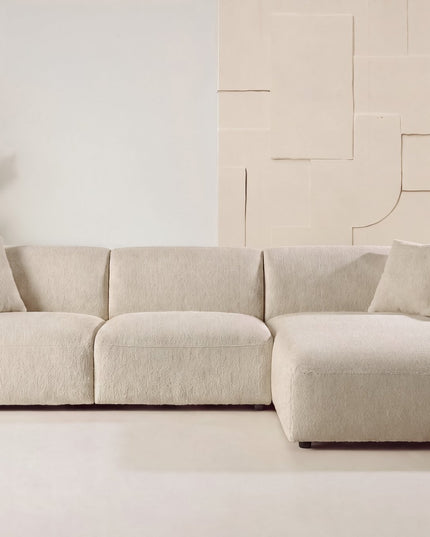 Leia divaanisohva divaani oikealla - beige bouclé - #KalusteDuo_#Huonekaluliike_Sohva