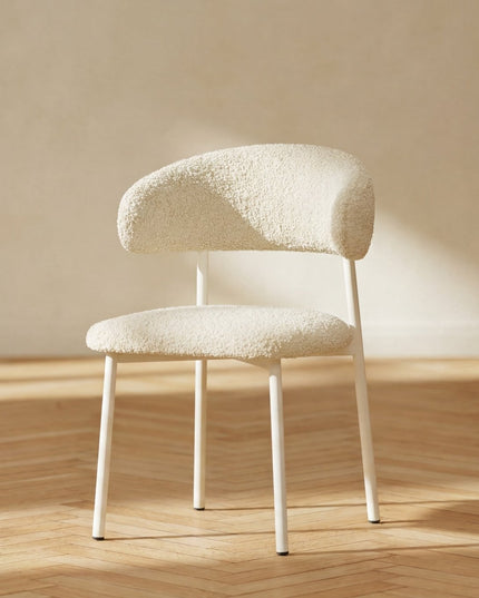 Lillholmen ruokatuoli 2 kpl - beige teräsrunko / beige bouclé-kangas - KalusteDuo_Huonekaluliike_Tuoli
