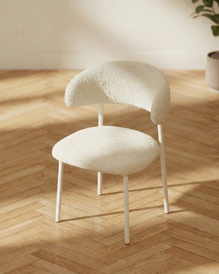 Lillholmen ruokatuoli 2 kpl - beige teräsrunko / beige bouclé-kangas - KalusteDuo_Huonekaluliike_Tuoli