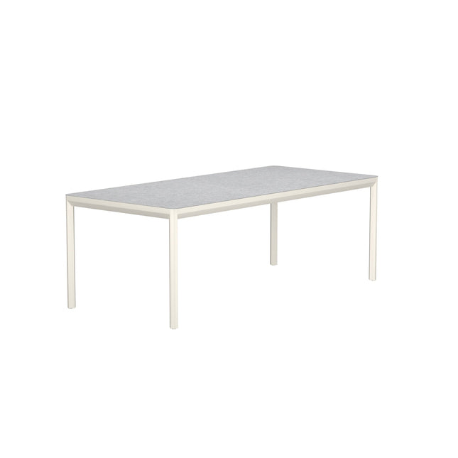 Lino ruokapöytä 220x100x74 cm - beige alumiini / keraaminen lasi - KalusteDuo_Huonekaluliike_Ruokapöytä ulkokäyttöön