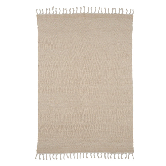 Loke villa /puuvillasekoite - 230*160 - Suorakaide-Valkoinen/Beige - KalusteDuo_Huonekaluliike_Matto