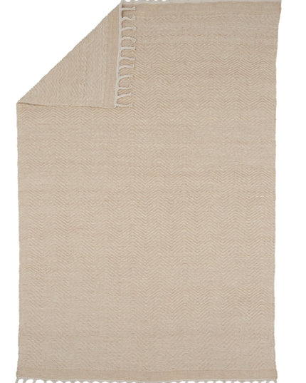 Loke villa/puuvillasekoite - 300*200 - Suorakaide-Valkoinen/Beige - KalusteDuo_Huonekaluliike_Matto